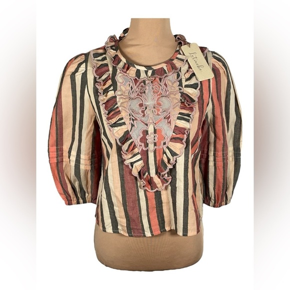 Anthropologie ~ Let Me Be Ruffled Boho Florina Top XS NWT